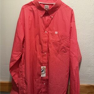 Cinch Men's Red Geometric Button-Down Shirt